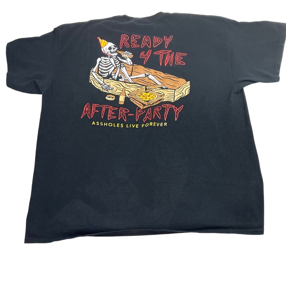 Assholes*s Live Forever Ready for the After Party T-Shirt Mens XXL Double Sided